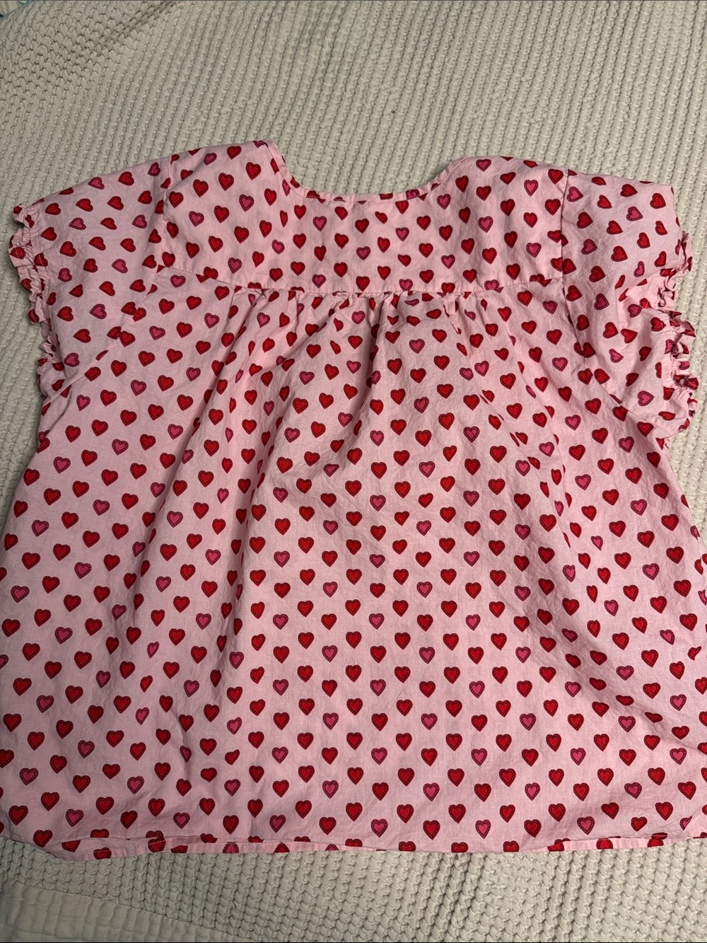 Printfresh Mini Candy Hearts Pintuck Short Set Pink and Red Mini Heart L - Picture 10 of 15